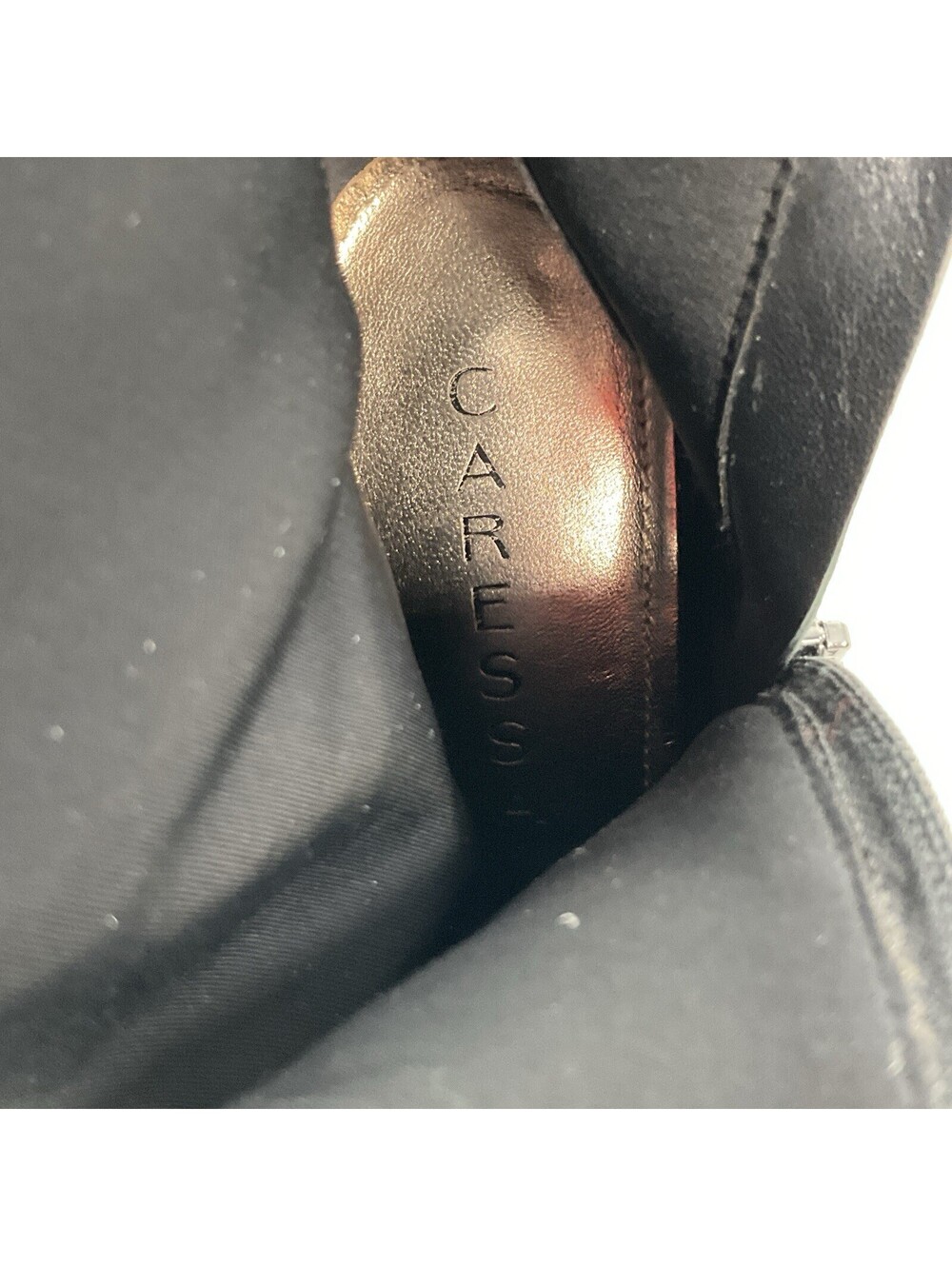 CARESSA High Quality Leather Knee Boots Black Size 6.5M - Picture 4 of 9